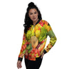 Vegetables And Fresh Fruits Print Women's Bomber Jacket-grizzshop