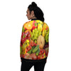 Vegetables And Fresh Fruits Print Women's Bomber Jacket-grizzshop