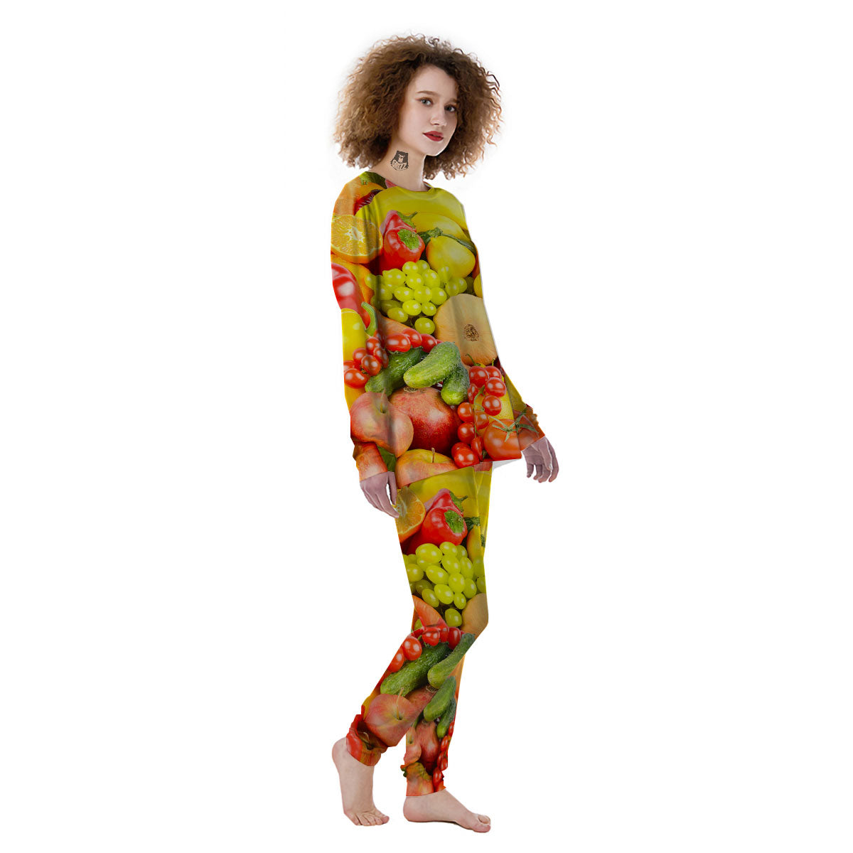 Vegetables And Fresh Fruits Print Women's Pajamas-grizzshop