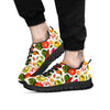 Vegetables And Vegan Fruits Print Pattern Black Sneaker-grizzshop