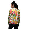 Vegetables And Vegan Fruits Print Pattern Women's Bomber Jacket-grizzshop