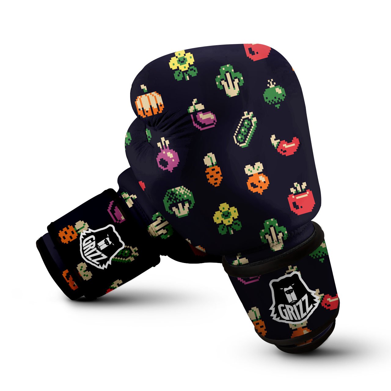 Vegetables Pixel Print Pattern Boxing Gloves-grizzshop