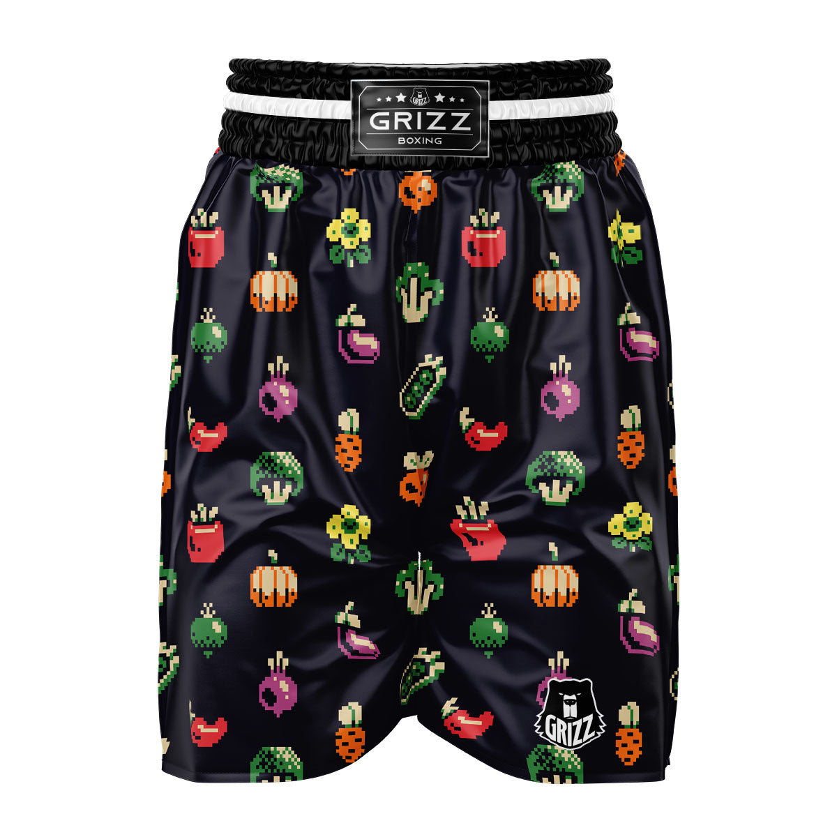 Vegetables Pixel Print Pattern Boxing Shorts-grizzshop