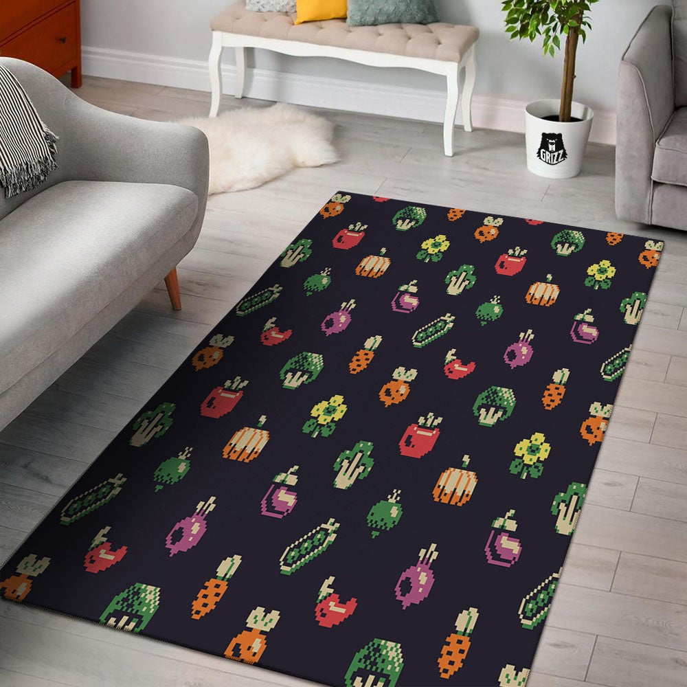 Vegetables Pixel Print Pattern Floor Mat-grizzshop