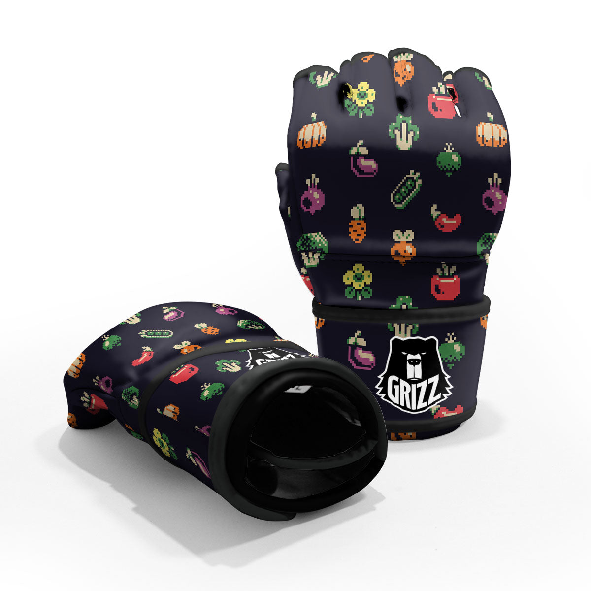 Vegetables Pixel Print Pattern MMA Gloves-grizzshop