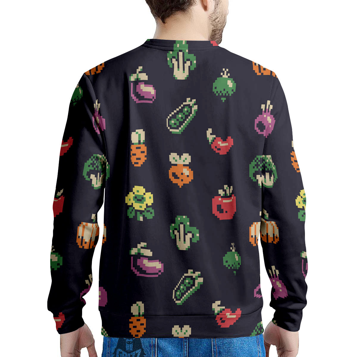 Vegetables Pixel Print Pattern Men's Sweatshirt-grizzshop