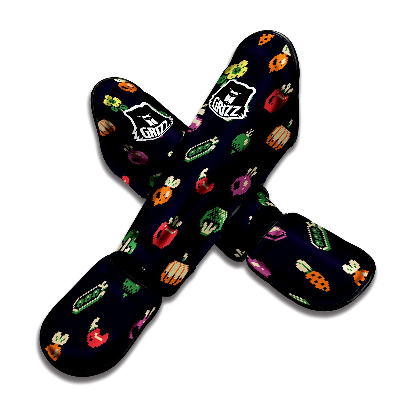 Vegetables Pixel Print Pattern Muay Thai Shin Guards-grizzshop