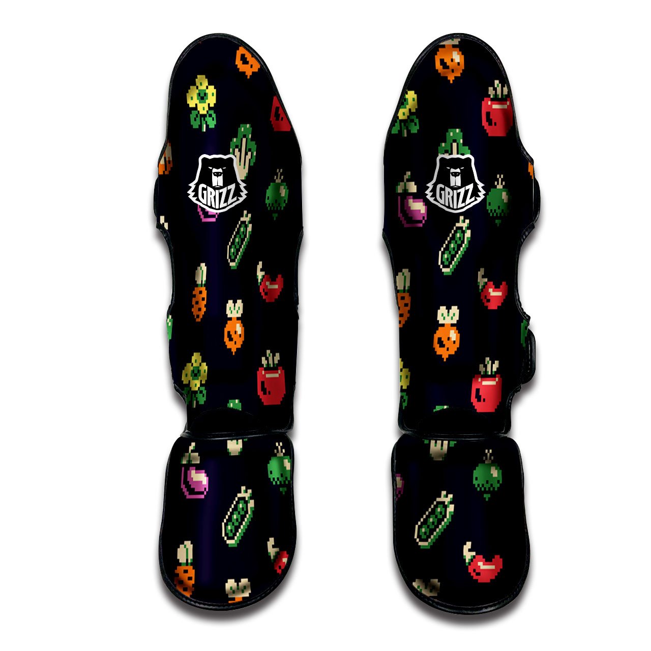 Vegetables Pixel Print Pattern Muay Thai Shin Guards-grizzshop