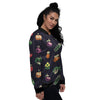 Vegetables Pixel Print Pattern Women's Bomber Jacket-grizzshop