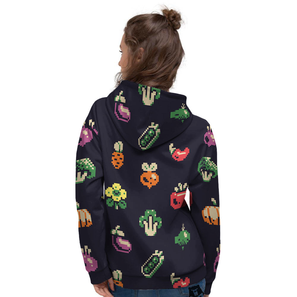 Vegetables Pixel Print Pattern Women's Hoodie-grizzshop