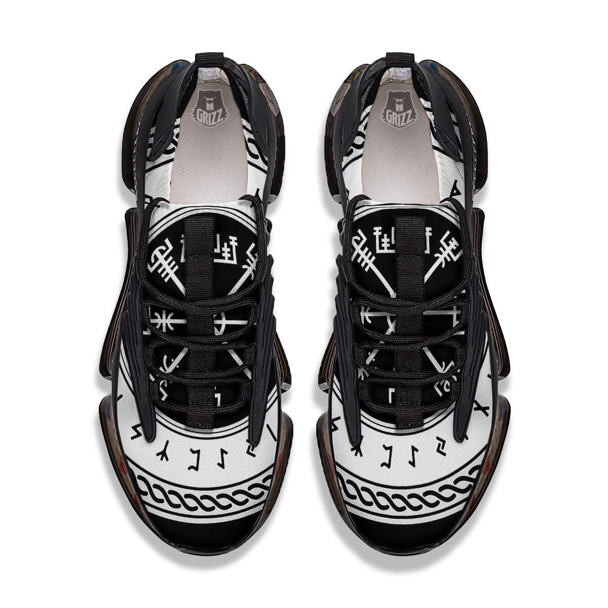 Vegvisir Viking Print Black Gym Shoes-grizzshop