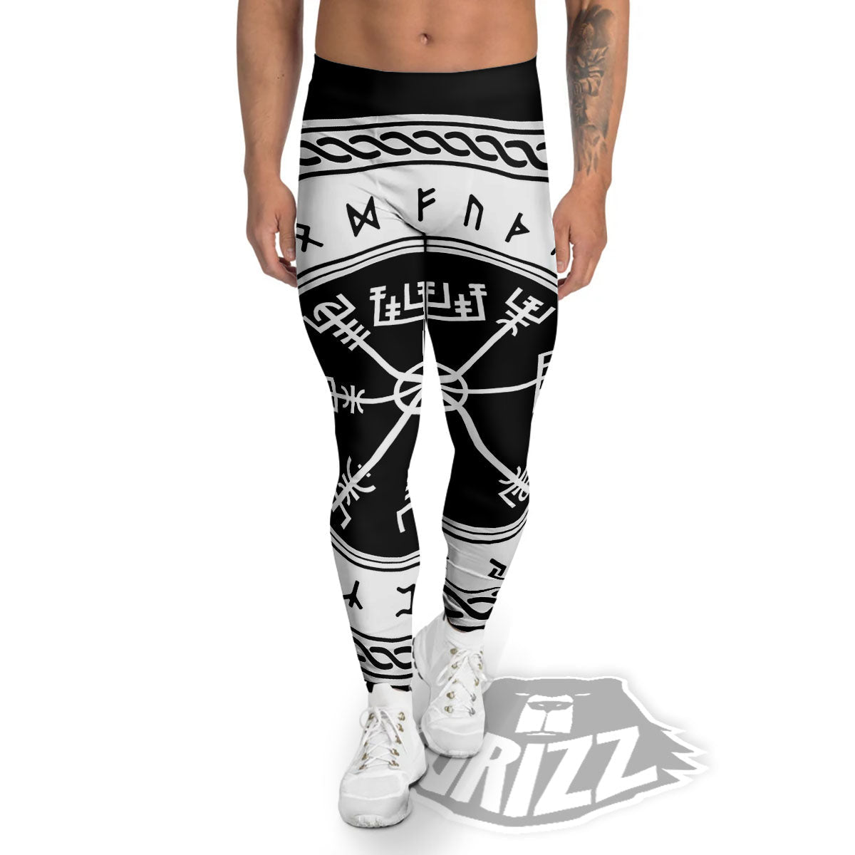 Vegvisir Viking Print Men's Leggings-grizzshop