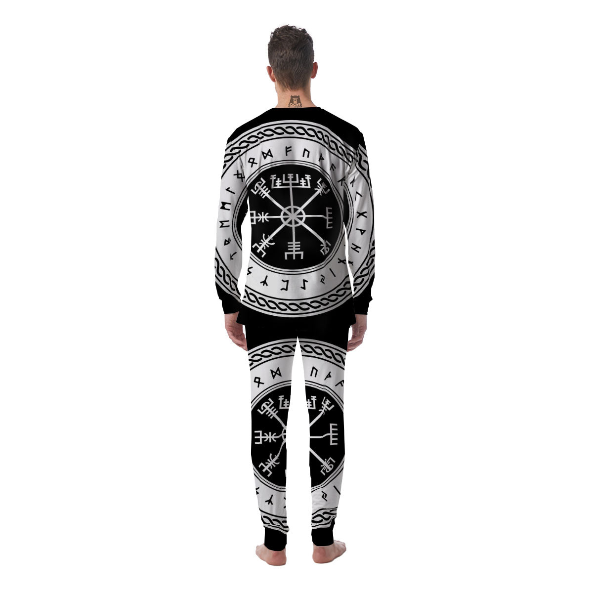 Vegvisir Viking Print Men's Pajamas-grizzshop