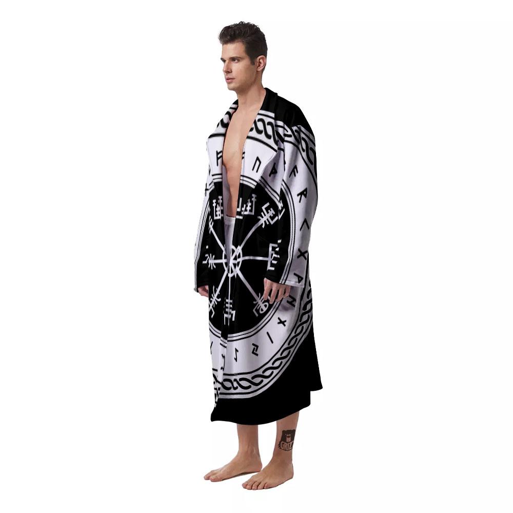 Vegvisir Viking Print Men's Robe-grizzshop