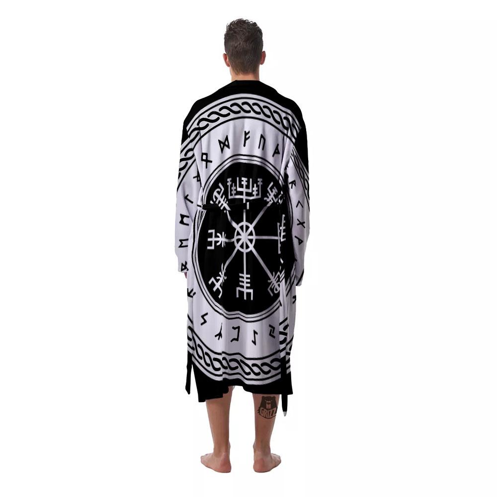 Vegvisir Viking Print Men's Robe-grizzshop