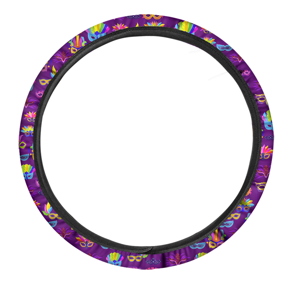 Venice Carnival Mask Print Pattern Car Steering Wheel Cover-grizzshop