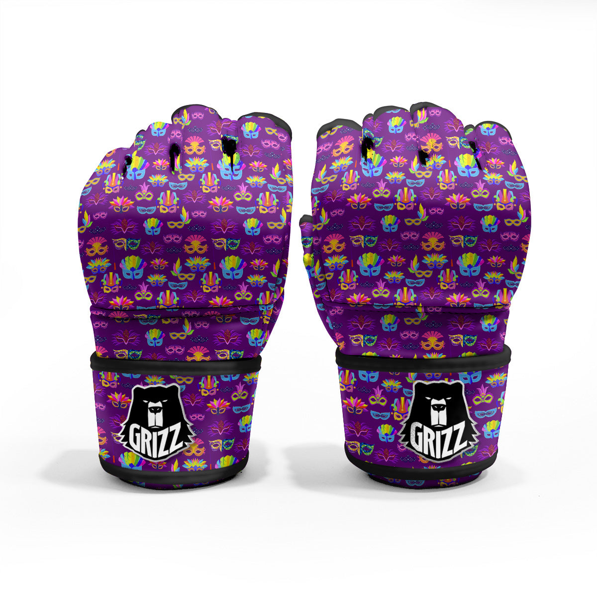 Venice Carnival Mask Print Pattern MMA Gloves-grizzshop