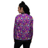 Venice Carnival Mask Print Pattern Women's Bomber Jacket-grizzshop