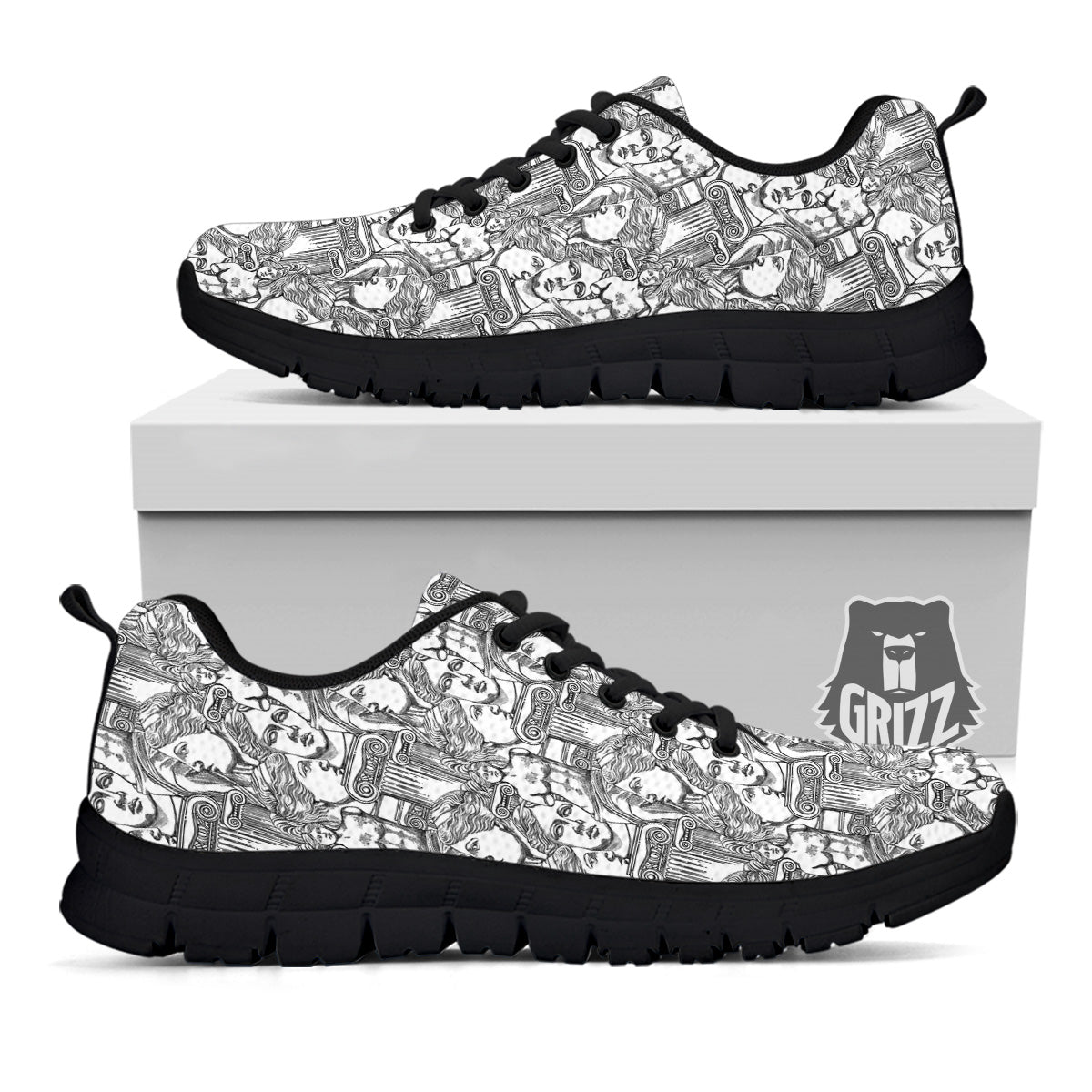 Venus Milos Print Pattern Black Sneaker-grizzshop