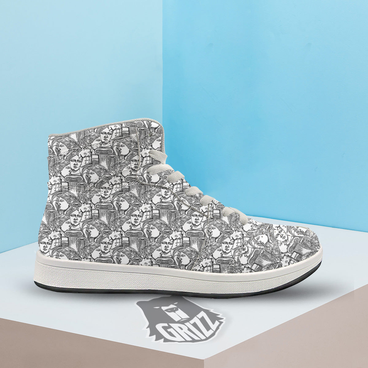 Venus Milos Print Pattern High Top Sneakers-grizzshop
