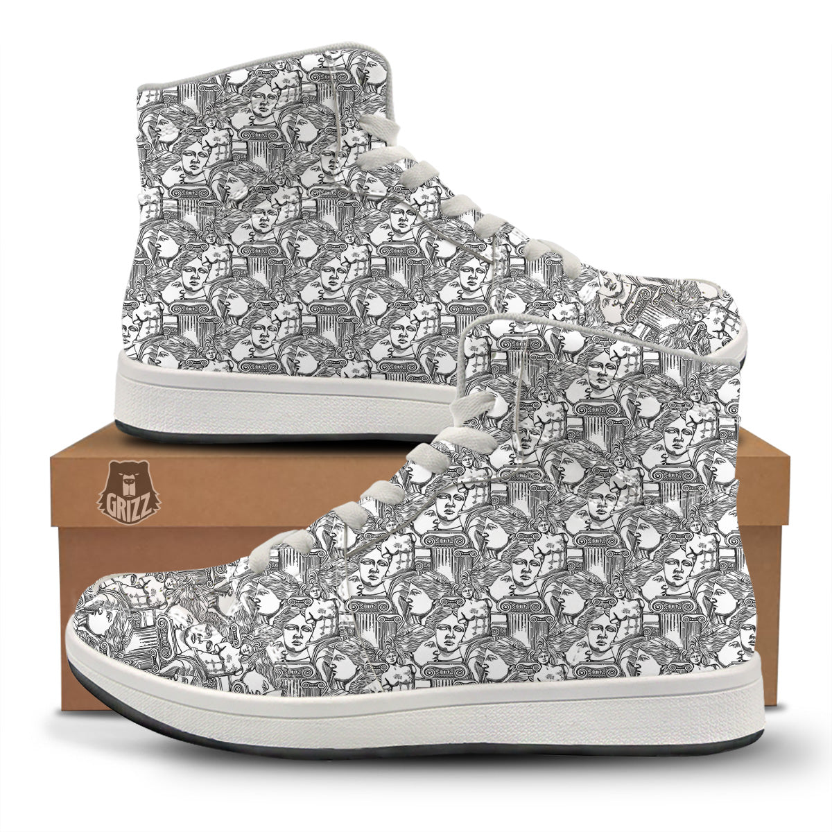Venus Milos Print Pattern High Top Sneakers-grizzshop