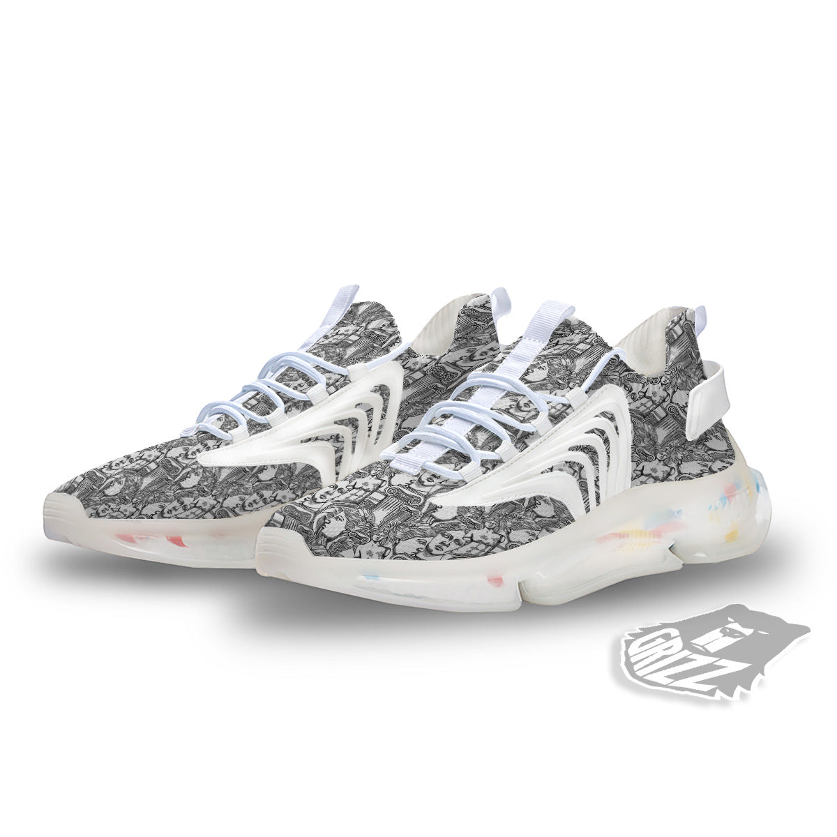 Venus Milos Print Pattern White Gym Shoes-grizzshop
