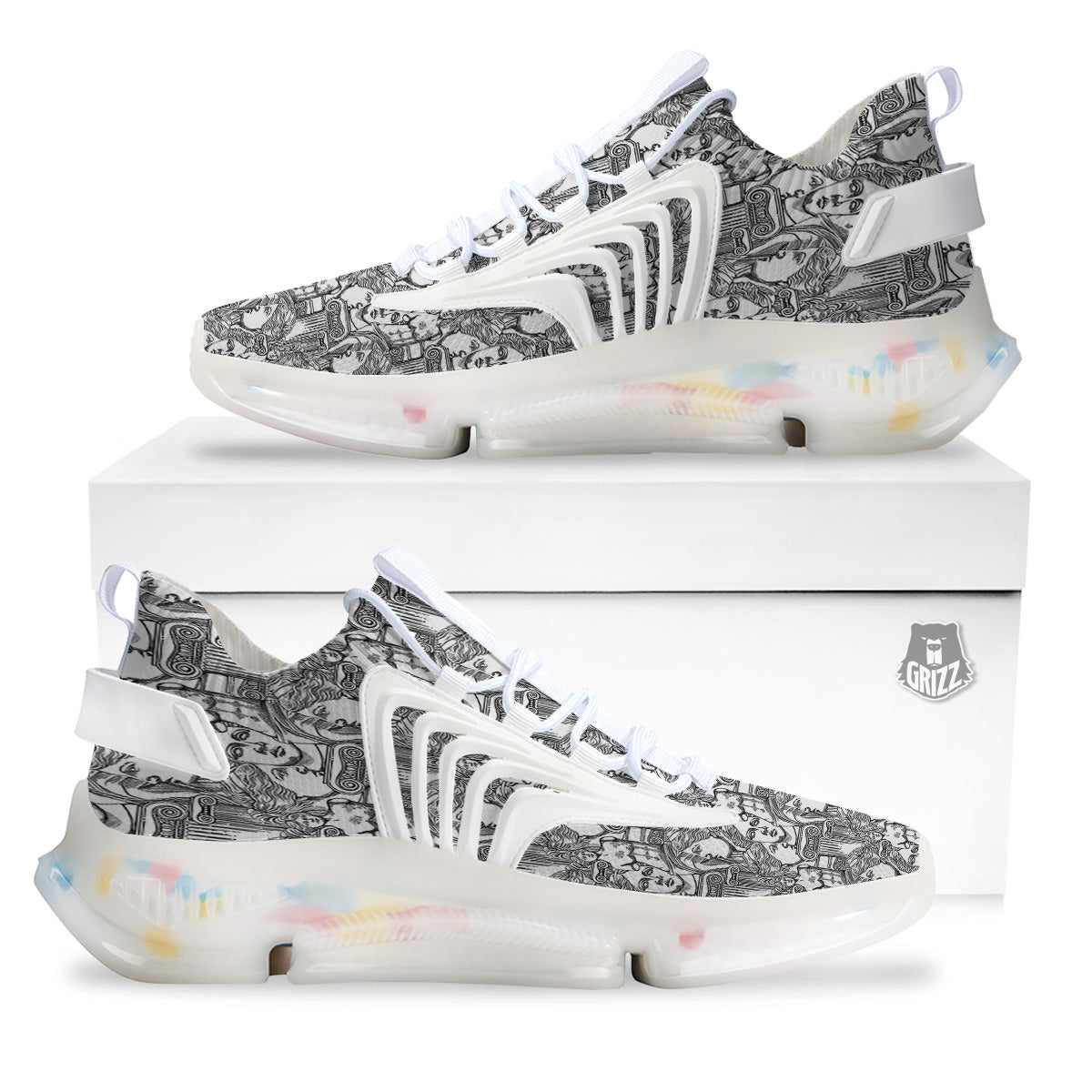 Venus Milos Print Pattern White Gym Shoes-grizzshop