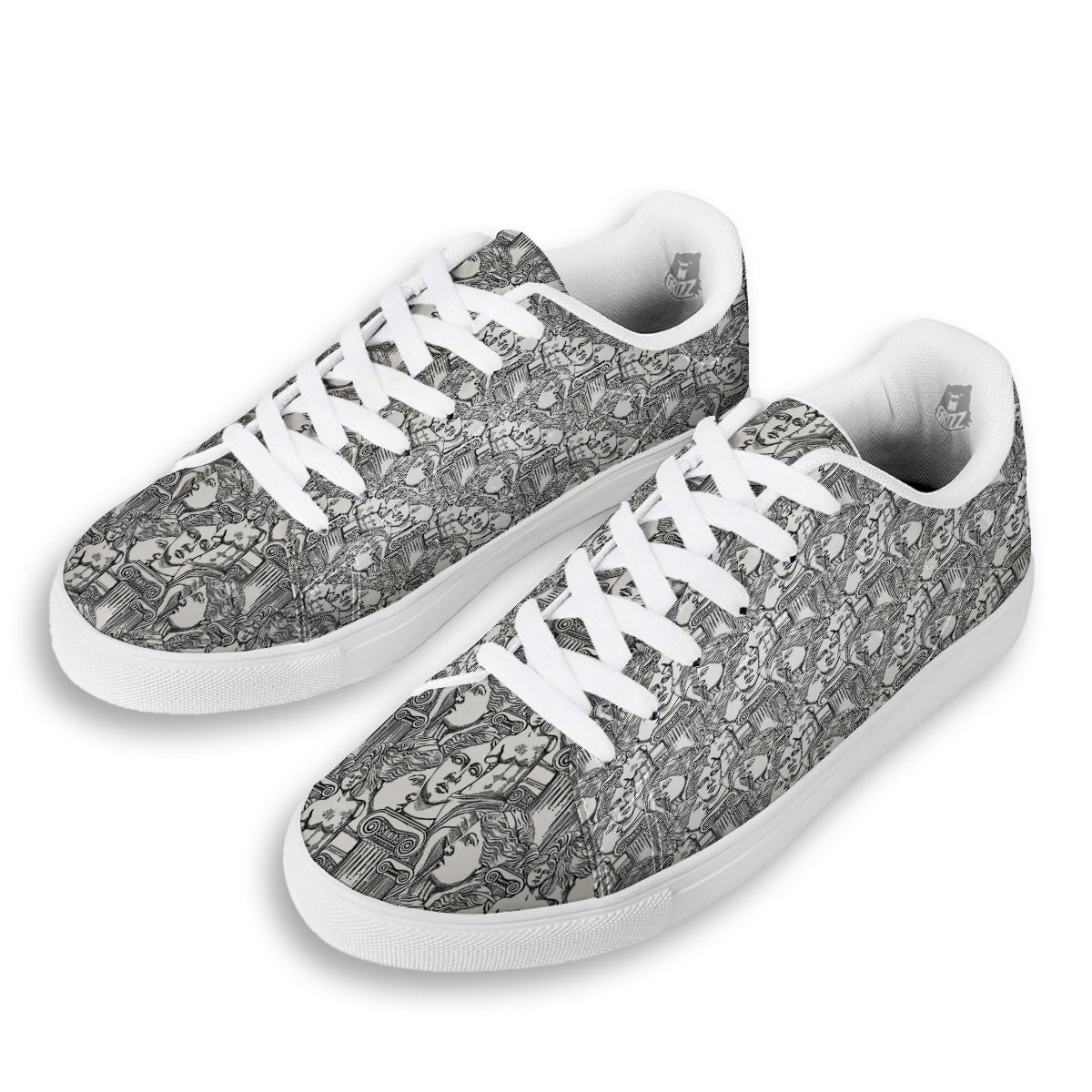 Venus Milos Print Pattern White Low Top Sneakers-grizzshop