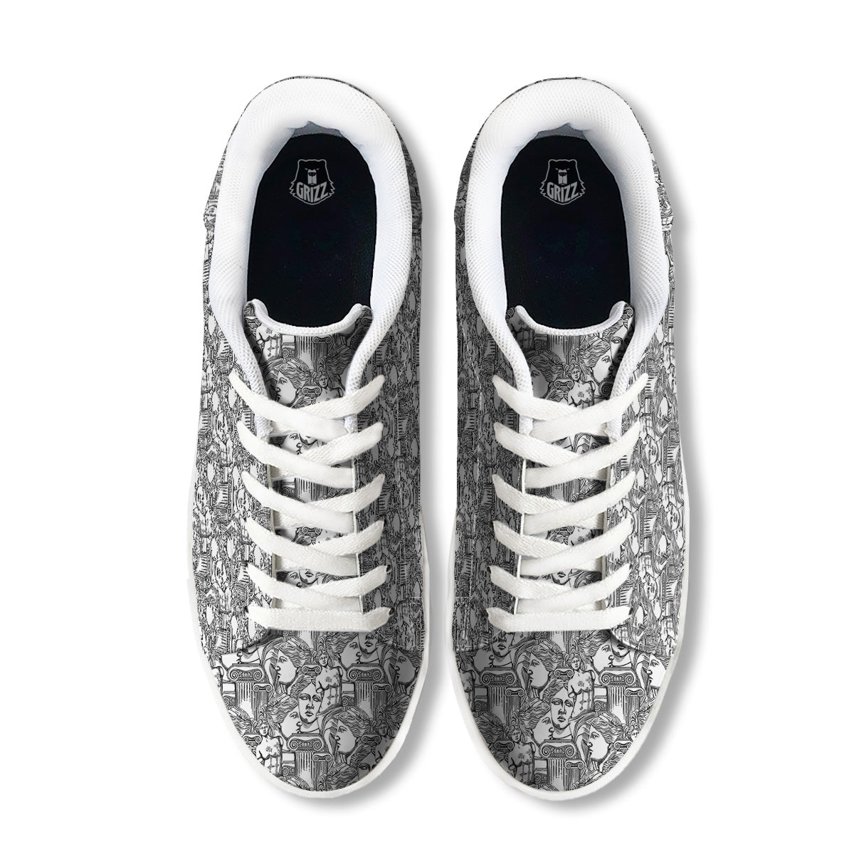 Venus Milos Print Pattern White Low Top Sneakers-grizzshop