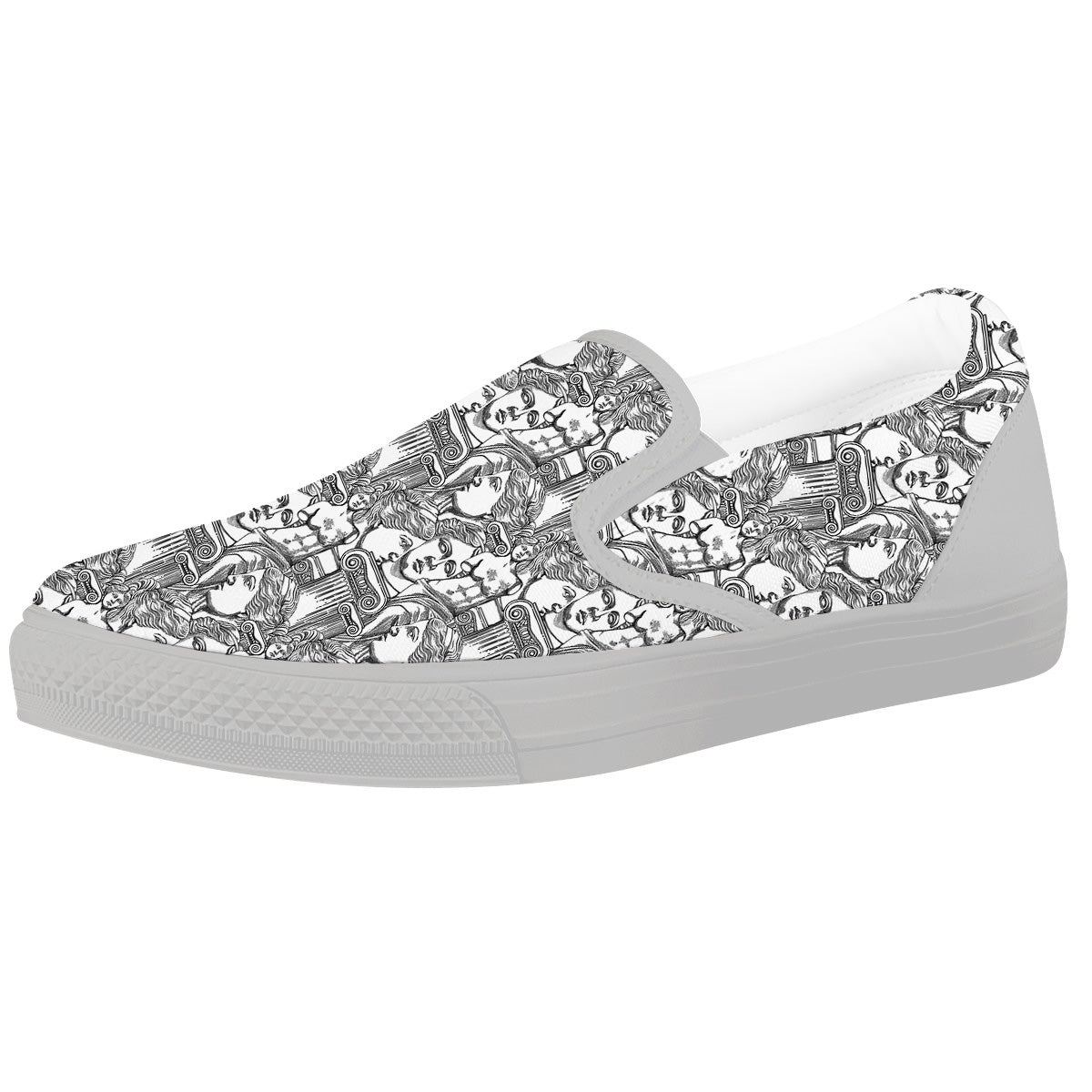 Venus Milos Print Pattern White Slip On Shoes-grizzshop