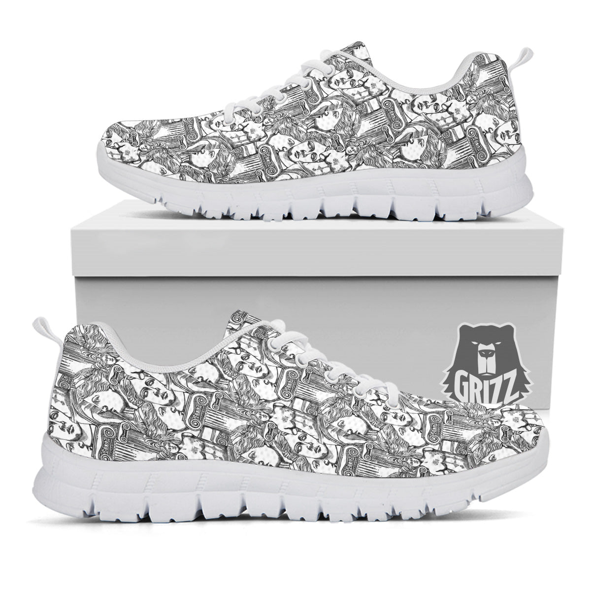 Venus Milos Print Pattern White Sneaker-grizzshop
