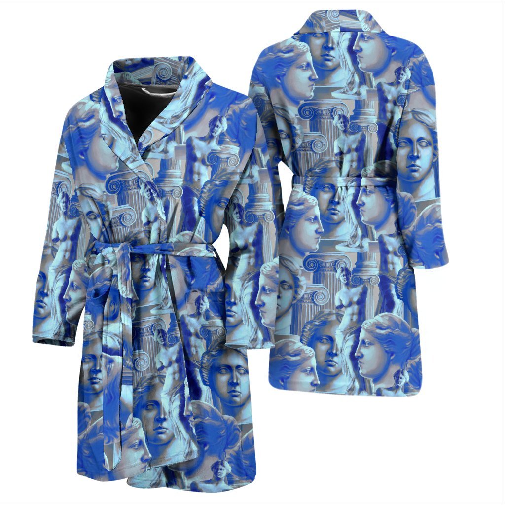 Venus Pattern Print Men Long Robe-grizzshop