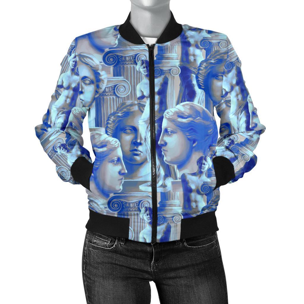 Venus Pattern Print Women Casual Bomber Jacket-grizzshop