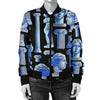 Venus Print Pattern Women Casual Bomber Jacket-grizzshop