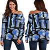 Venus Print Pattern Women Off Shoulder Sweatshirt-grizzshop