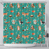 Veterianary Animal Pattern Print Bathroom Shower Curtain-grizzshop