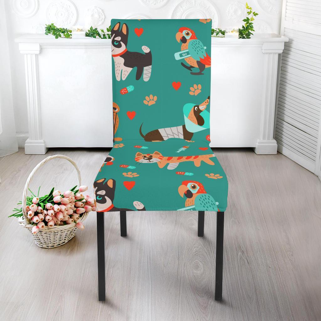 Veterianary Animal Pattern Print Chair Cover-grizzshop