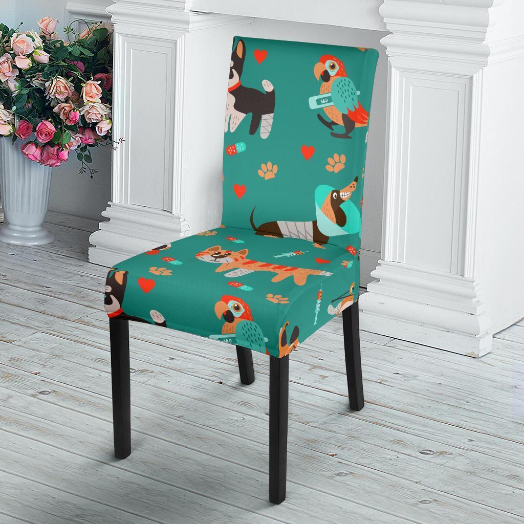 Veterianary Animal Pattern Print Chair Cover-grizzshop