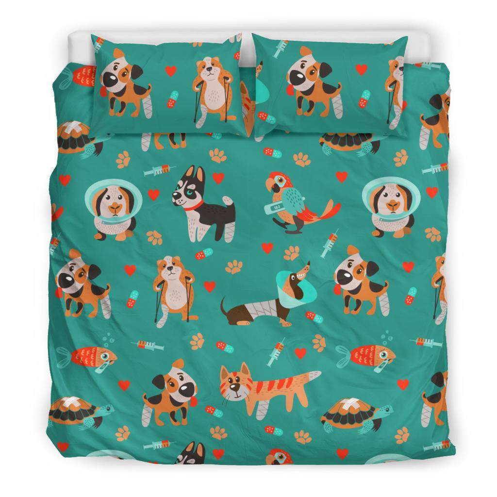 Veterianary Animal Pattern Print Duvet Cover Bedding Set-grizzshop