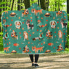 Veterianary Animal Pattern Print Hooded Blanket-grizzshop