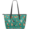 Veterianary Animal Pattern Print Leather Tote Bag-grizzshop