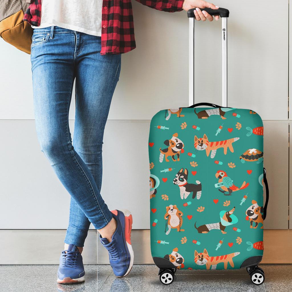 Veterianary Animal Pattern Print Luggage Cover Protector-grizzshop