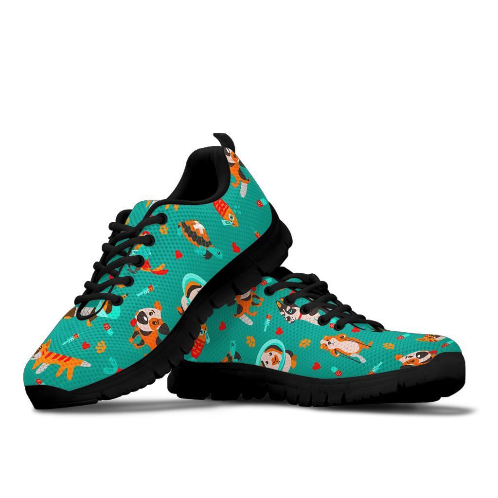 Veterianary Animal Pattern Print Sneaker Shoes For Men Women-grizzshop