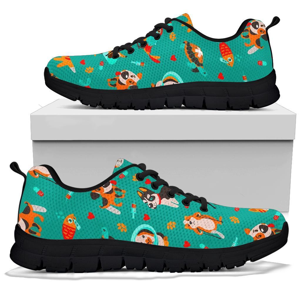 Veterianary Animal Pattern Print Sneaker Shoes For Men Women-grizzshop