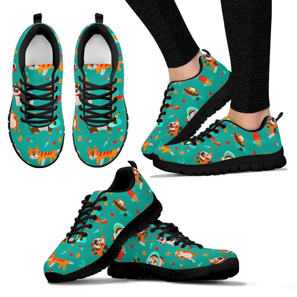 Veterianary Animal Pattern Print Sneaker Shoes For Men Women-grizzshop