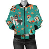 Veterianary Animal Pattern Print Women Casual Bomber Jacket-grizzshop