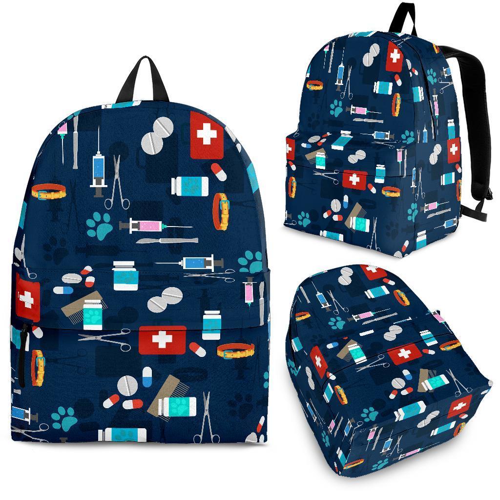 Veterianary Pattern Print Backpack-grizzshop
