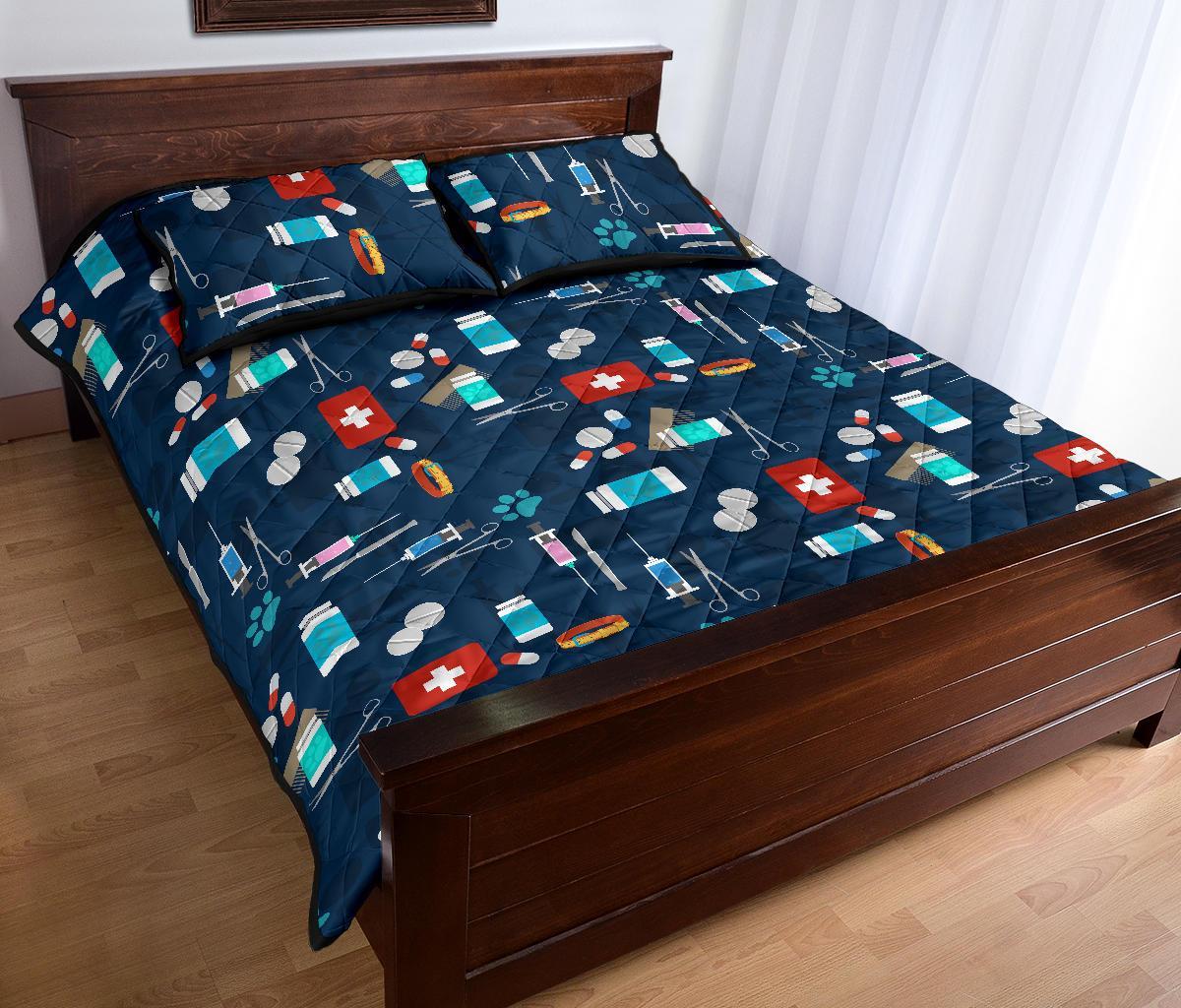 Veterianary Pattern Print Bed Set Quilt-grizzshop