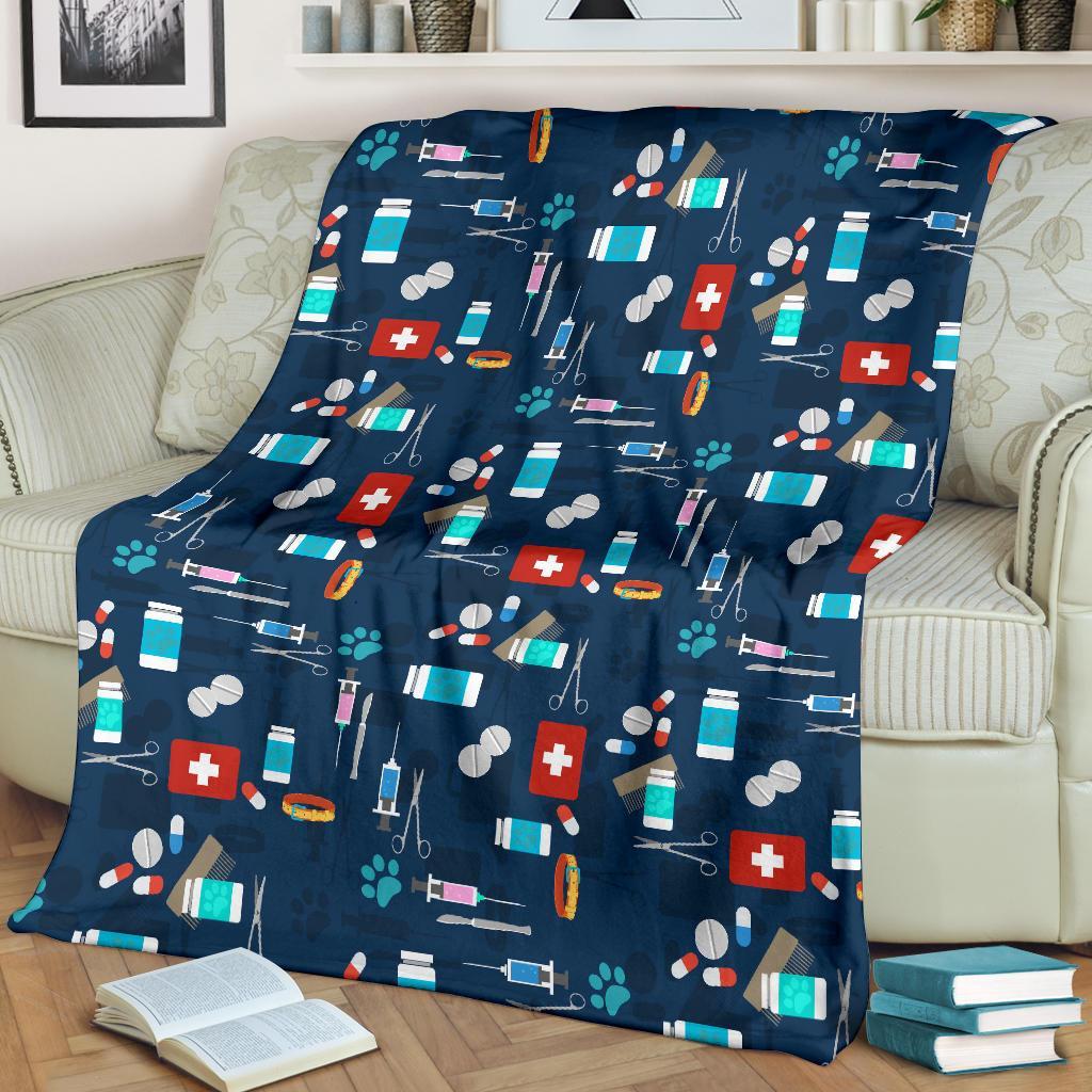 Veterianary Pattern Print Blanket-grizzshop