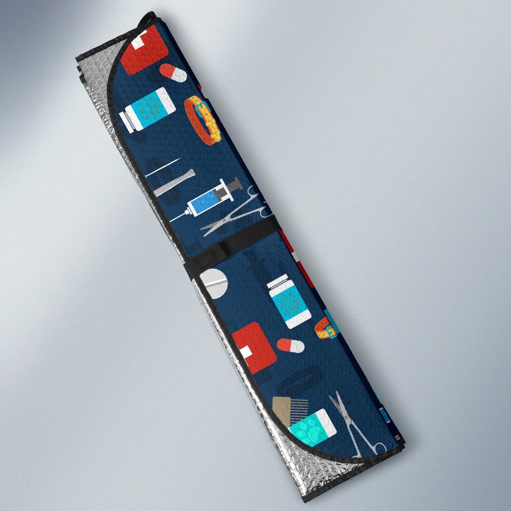 Veterianary Pattern Print Car Sun Shade-grizzshop